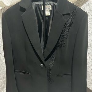 Style & Co. Black Women's Floral Blazer